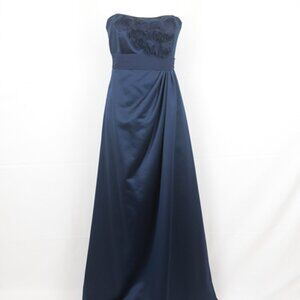 DAVIDS BRIDAL  Elegant Bridesmaid Dress Size 10 Navy blue